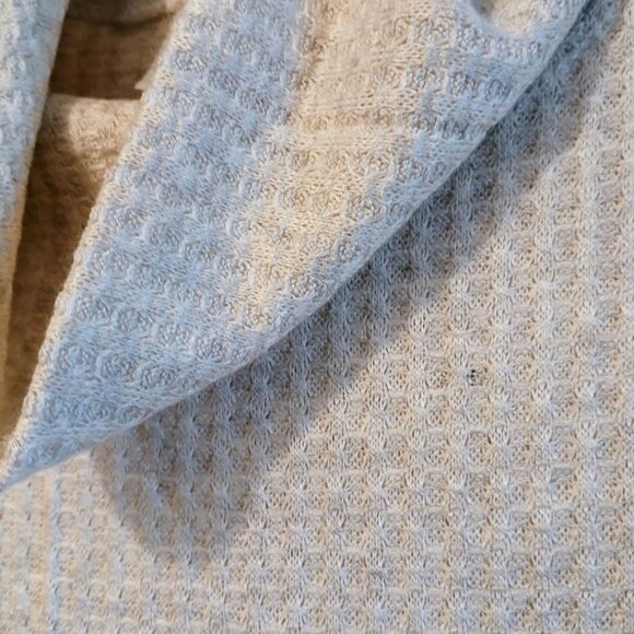 Nwt Cowl neck Waffle Crochet Sweater Top women XXL Ivory Oatmeal Pullover LS - Picture 4 of 9